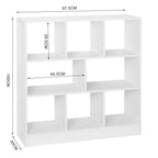 WOLTU White Bookcase Room Divider Standing Storage Filing Shelf with 8 Compartments for Living Room Children's Room Office Home