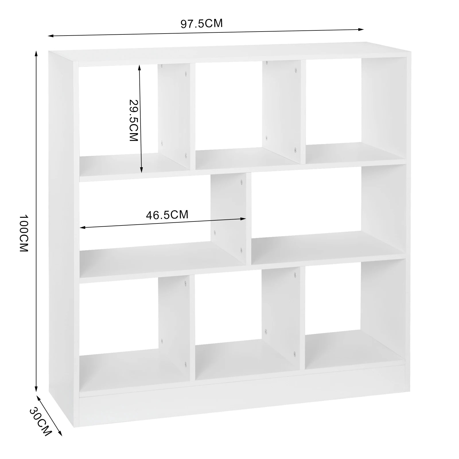 WOLTU White Bookcase Room Divider Standing Storage Filing Shelf with 8 Compartments for Living Room Children's Room Office Home
