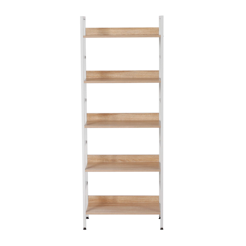 WOLTU 5-tier Wooden Bookcase Upright Shelving Unit Bookshelf Shoe Rack Bathroom Cupboard Flower Stairs Storage Organizer Display