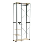 1PC Wood Steel Coat Rack Floor Standing Clothes Hanging Storage Shelf Clothes Hanger Racks Shoe Rack Living Room Bedroom