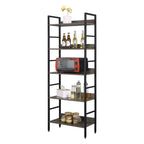 WOLTU 5-tier Wooden Bookcase Upright Shelving Unit Bookshelf Shoe Rack Bathroom Cupboard Flower Stairs Storage Organizer Display